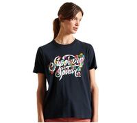 T-shirt - SUPERDRY - Script Style Floral - Eclipse Navy - Manches courtes - Femme - Regular 2XS