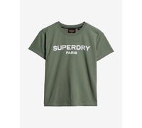 T-shirt Superdry Sport Luxe à manches courtes pour femme, couleur verte. - XS