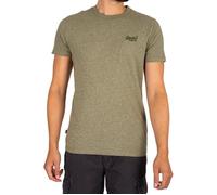 T-shirt Superdry Vintage à logo brodé - Vert - Manches courtes - Coton biologique S