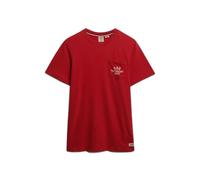 Superdry T-shirt Vintage Prep Pocket – coupe décontractée, manches courtes – Rouge XL Homme