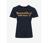 T-shirt Superdry Vintage Rainbow manche courte bleu marine jaune femme - L