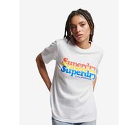 T-shirt Superdry Vintage Scripted Infill manche courte blanc bleu femme - S