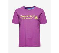 T-shirt Superdry Vintage Venue manche courte lilas jaune femme - S