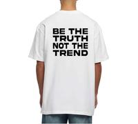 T-shirt surdimensionné en coton épais avec imprimé « Be The Truth Not The Trend », blanc, M