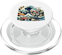T-Shirt Sushi Wave Great Sushi Wave Art Tee Japanese Food Lover PopSockets PopGrip pour MagSafe