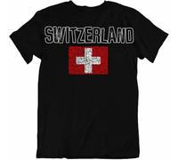 T Shirt Switzerland Fashion Country Souvenir Gift Tee Pride Logo Man T-Shirt 100% Cotton Sleeve Black 3XL