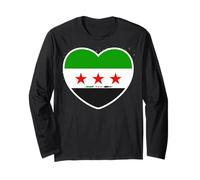 T-Shirt Syrie pour Femmes, Hommes, Enfants, Motif Drapeau syrien Manche Longue