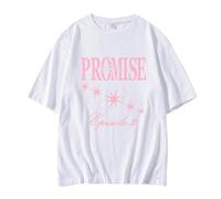 T-Shirt T ACT Promise 2025 World Tour Support Imprimé Merch Chemises en Coton(White,S)