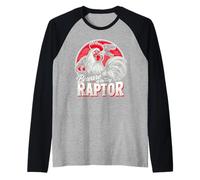 T-Shirt T-Rex Dinosaure Beware of The Tiny Raptor Chicken Manche Raglan