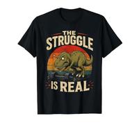 T-Shirt T-Rex The Struggle is Real T-Shirt Graphique avec Valeur, Homme, Noir, M