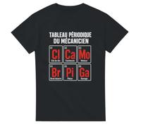 T shirt Tableau Périodique du Mécanicien e Dix Cambouis Moteur | T shirt Rigolo Mécano - Idée Cadeau Originale