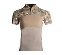 T-Shirt Tactique Camouflage pour Homme T-Shirt de Sport zippé Quartier Militaire Camouflage Muscle Fitness Manches Courtes (Jaune 1,S)