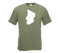 T-Shirt Tchad Contour Pour Hommes Funshirt Imprimé Design