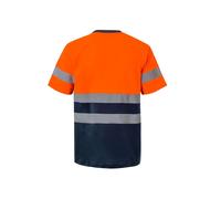 Velilla 305506 T-Shirt Technique Bicolore Haute visibilité, Bleu Marine et Orange Fluo, 3XL
