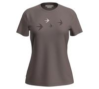 Icebreaker Merino 150 Tech Lite Bird Transit Short Sleeve T-shirt Marron L Femme