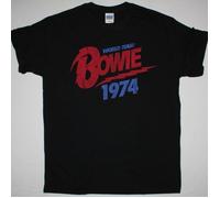 T-shirt TELALEO DAVID BOWIE 1974 WORLD TOUR NEW BLACK Unisex cotton M