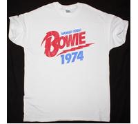 T-shirt TELALEO DAVID BOWIE 1974 WORLD TOUR NEW WHITE Unisex cotton XXL