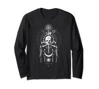 T-shirt Templar - Tête de mort et épée - Géométrie sacrée Manche Longue