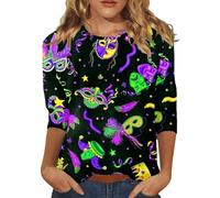 T-shirt tendance à manches sept points pour femme Motif Oktoberfest, Noir , XL