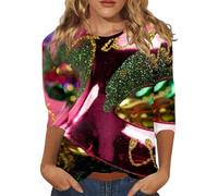 T-shirt tendance à manches sept points pour femme Motif Oktoberfest, rouge, S