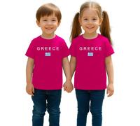 T-shirt tendance pour enfant Motif drapeau de la Grèce | Un design moderne avec le mot « GRECE » et le drapeau grec, idéal pour les voyageurs et les amateurs de Grèce