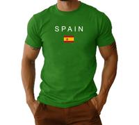 T-shirt tendance pour homme avec drapeau de l'Espagne | Un design graphique moderne avec le mot « Espagne » et le drapeau espagnol, idéal pour les voyageurs et les amateurs