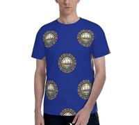 T-shirt tendance pour homme avec imprimé drapeau du New Hampshire, parfait pour les occasions décontractées et semi-formelles, Noir , M