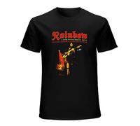T-shirt tendance Rainbow Live Inharajuku Streetwear Ment English Rock Band Ritchie Blackmore Noir, Noir , S