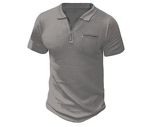 T-shirt tendance tendance pour homme avec poche zippée, gris, L