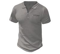 T-shirt tendance tendance pour homme avec poche zippée, gris, M