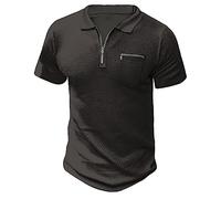 T-shirt tendance tendance pour homme avec poche zippée, Noir , M