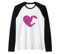 T-Shirt tête de Cheval pour Femme Imprimé léopard Rose Manche Raglan