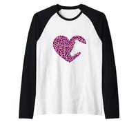 T-Shirt tête de Cheval pour Femme Imprimé léopard Rose Manche Raglan