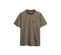 T-shirt texturÃ© Ã poche et rayures Superdry Marron S