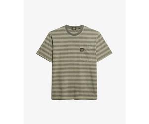 T-shirt texturÃ© Ã poche et rayures Superdry Vert S