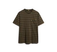 Superdry Textured Stripe Pocket Short Sleeve T-shirt Vert,Marron XL Homme