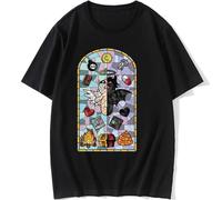 T-Shirt The Binding of Isaac Motif imprimé T-Shirt Harajuku décontracté à Manches Courtes T-Shirt Streetwear Hommes et Femmes-Black1||XS