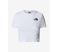 T-shirt The North Face Crop manches courtes blanc polaire logo noir femme - L