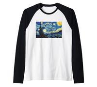 T-Shirt The Starry Night, Peintre Cool de Vincent Van Gogh Manche Raglan