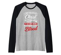 T-Shirt « There is Power in The Blood » Manche Raglan