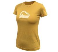 T-shirt thermique à manches courtes pour femme Sensor Merino Air - imprimé moutarde/sommet L