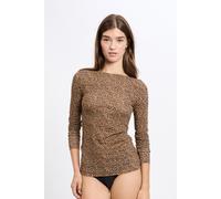 T-shirt thermique col bateau avec cachemire - Warmlight - XS - Caramel - Femme - Etam