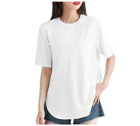 T-shirt thermique cycliste homme bleu été femmes manches courtes cool top 5 quarts manches t-shirt printemps été yoga tenue longue extensible moins de 7, Blanc., XXL
