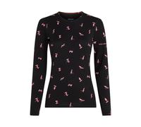 T-shirt thermique femme à manches longues Icebreaker Merino 200 Oasis LS Crewe Snow Day Wmns black/acid pink XS
