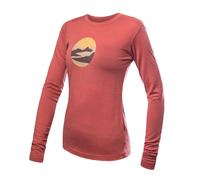 T-shirt thermique femme à manches longues Sensor Merino Wool - imprimé S terre cuite/triglav