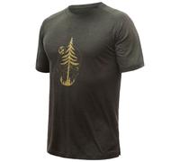 T-shirt thermique homme à manches courtes Sensor Merino Air Terre - imprimé L vert olive
