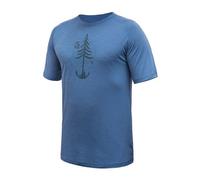 T-shirt thermique homme à manches courtes Sensor Merino Air Terre - imprimé XXL bleu riviera