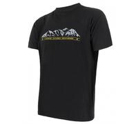 T-shirt thermique homme à manches courtes Sensor Merino Wool - imprimé L Montagnes Noires