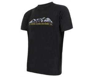 T-shirt thermique homme à manches courtes Sensor Merino Wool - imprimé L Montagnes Noires