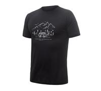 T-shirt thermique homme à manches courtes Sensor Merino Wool - imprimé M la vie en van noir